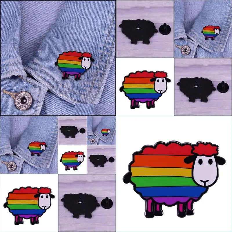 Creativity Sheep Enamel Pins Brooch Collecting LGBTQ Rainbow Lapel Badges Men Women Fashion Jewelry Gifts Adorn Backpack Collar