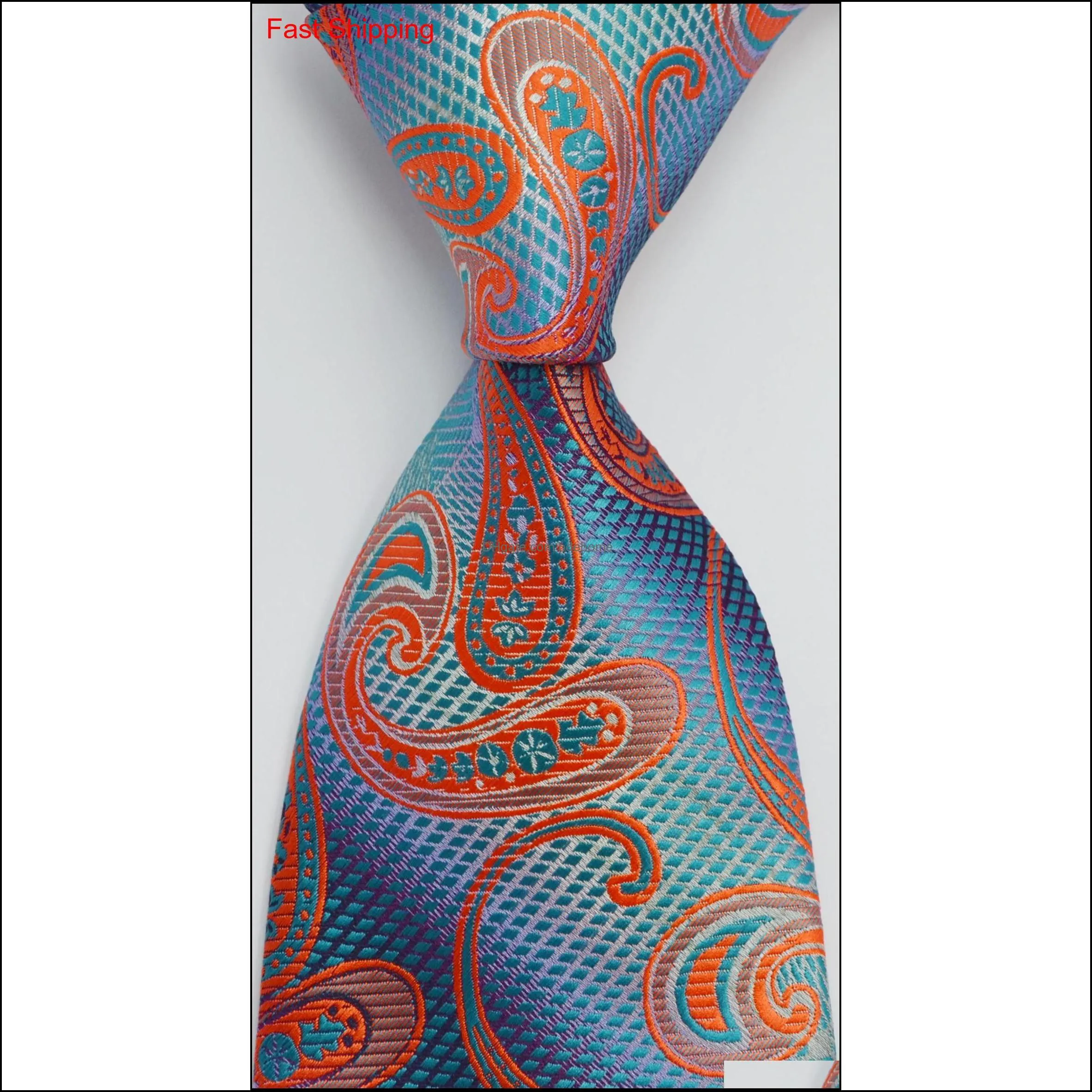 mens floral tie silk necktie gold blue jacquard party wedding woven fashion design gz7201116 7of1j