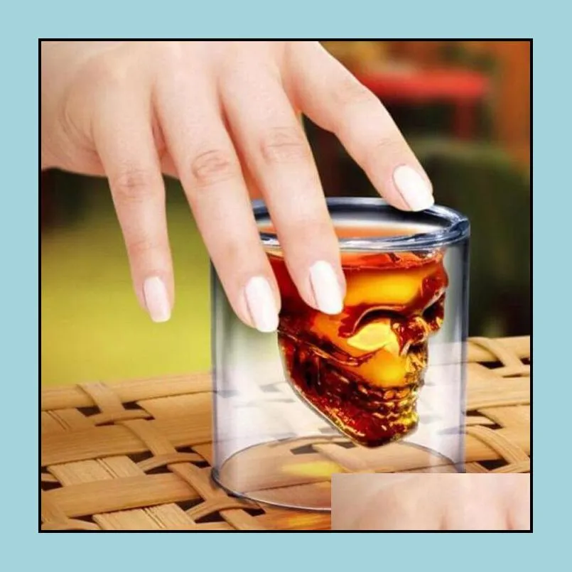 25ML 70ML 150ML 250ML Wine Cup Skull Glass Shot Glass Beer Whiskey Halloween Decoration Creative Transparent Drinkware Drinking Glasses