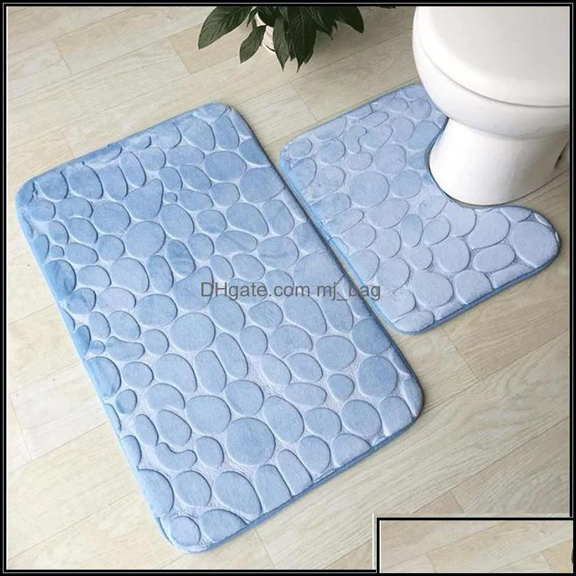 bath mats bath mat 2 piece set cobblestone pattern toilet er foot pad non-slip absorbent bathroom doormat flannel soft rug car bdebag