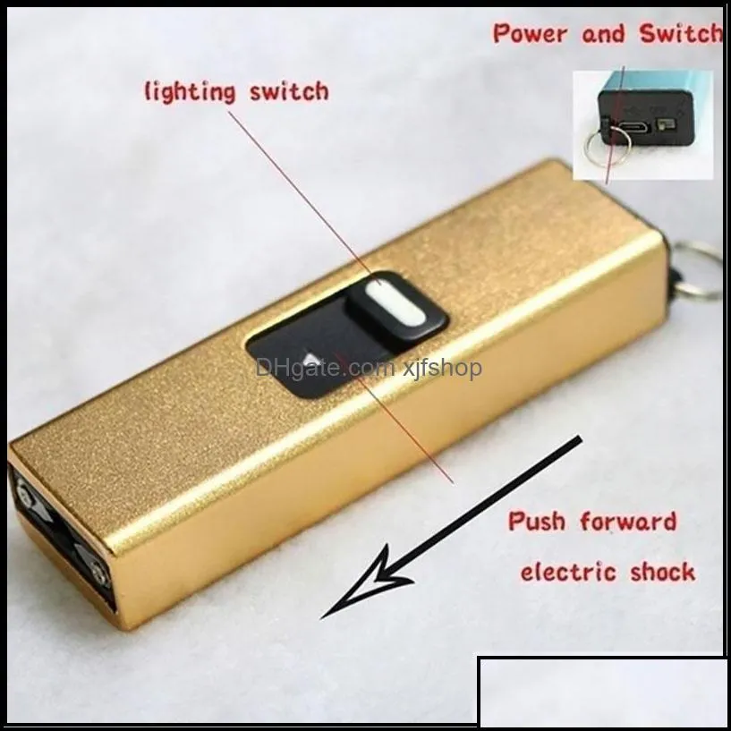 flashlights torches mini portable electric shocks key light self defense high concealment shocker protect yourself swimset otctx