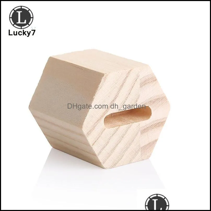 Jewelry Pouches Bags Bamboo Wood Hexagon Ring Display Stand Holder Jewlery Organizer Organza Boxes And Packaging For Brit22