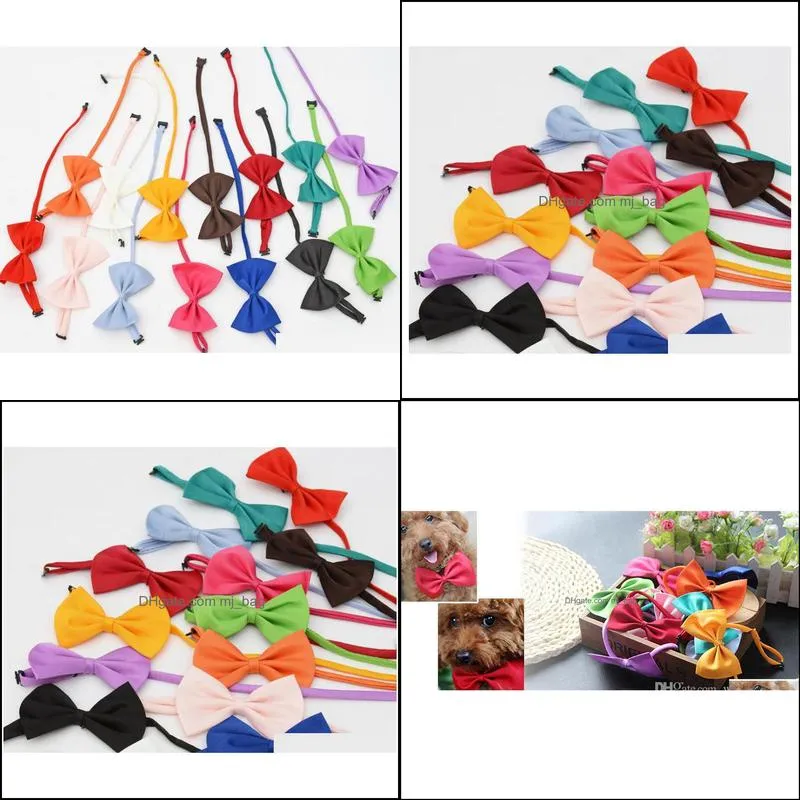 adjustable pet grooming dog apparel accessories rabbit cat bow tie solid bowtie puppy lovely decoration product 9mvsh