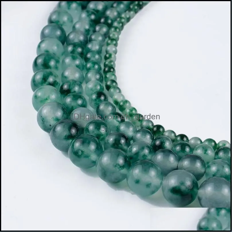 see pic Natural Stone Beads B Color Water Grass Jade Agate Round Loose For Making DIY Bracelet Earrings Jewelry 15`` 4/6/8/10/12mmOthe