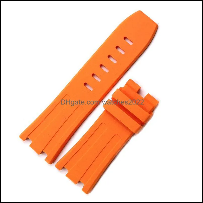 Rolamy 28mm Wholesale Waterproof Silicone Rubber Replacement Wrist Watchband Strap Belt With Buckle For ROYAL OAK OFFSHORE 220704