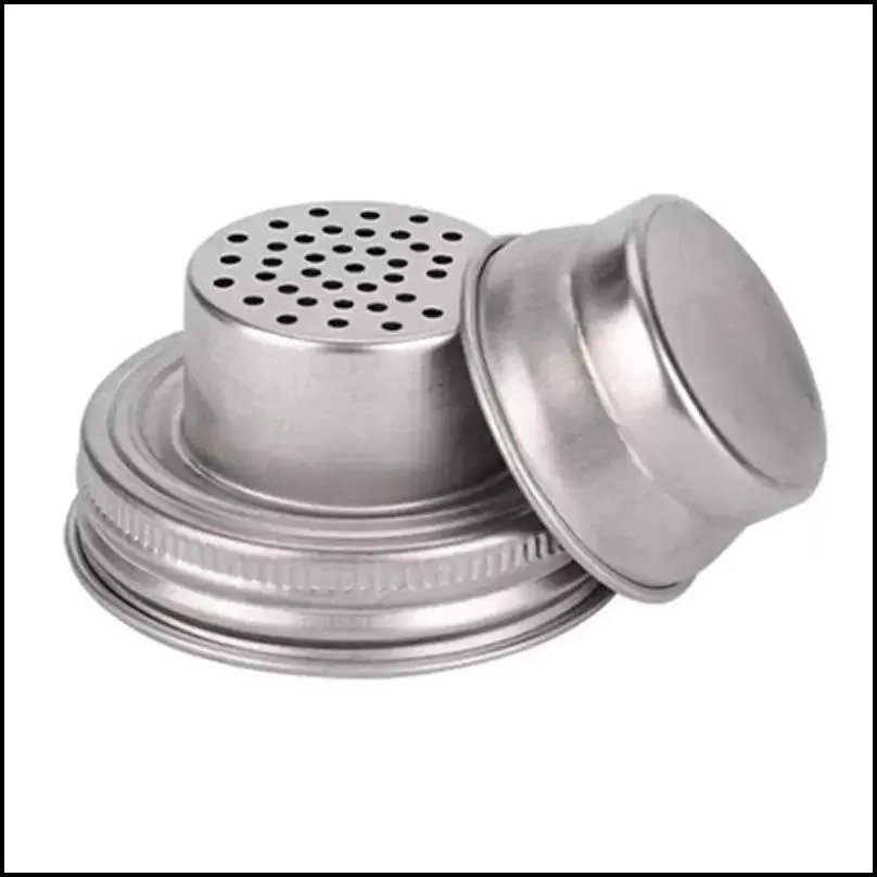 Stainless Steel Mason Jar Shaker Lids Caps for Cocktail Flour Mix Spices Sugar Salt Peppers Kitchen Tools Fy0419