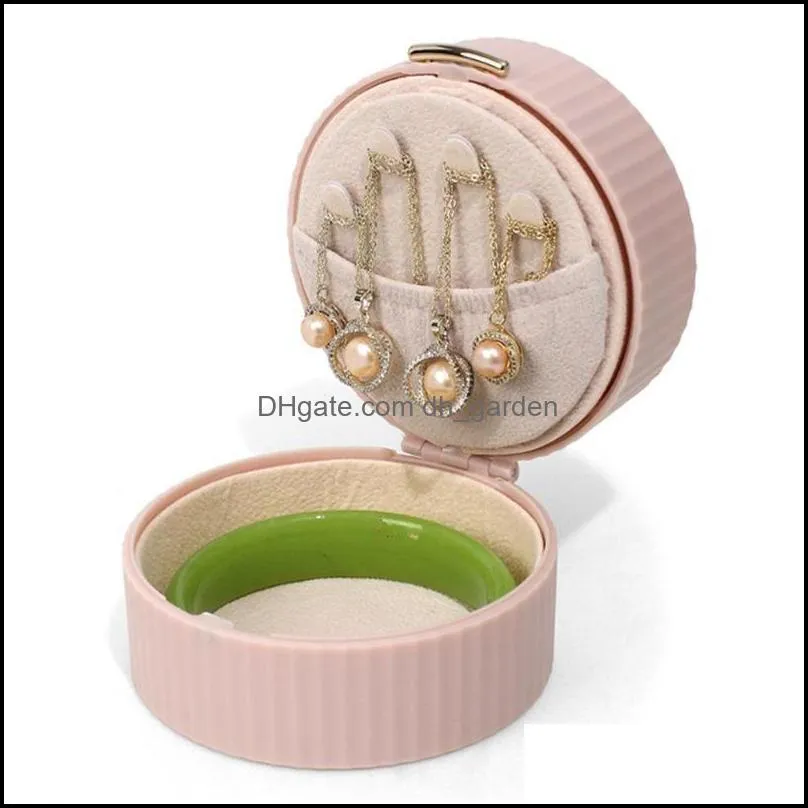 Jewelry Pouches Bags Portable Necklaces Display Round Organizer Bag Gift Box Storage Earrings Brit22