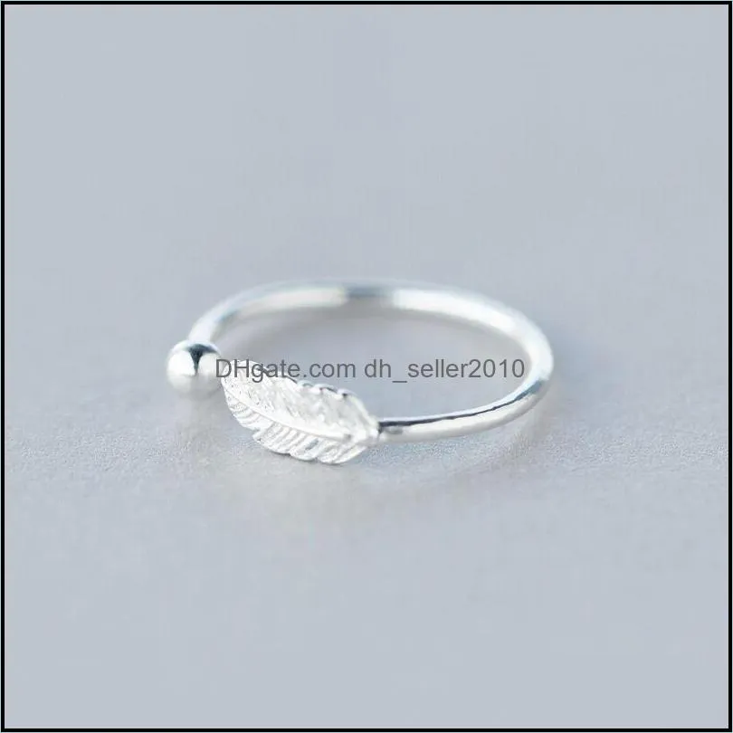 Lady Feather Openings Ring Jewelry Men Women Fashion Plated Silver Finger Rings Personality