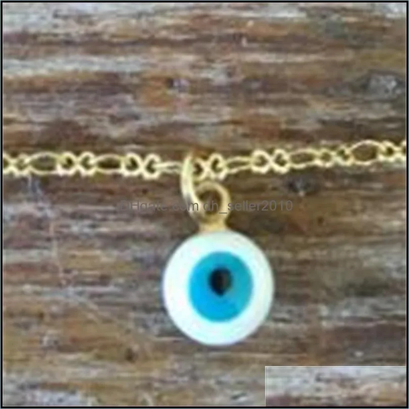 Mini Evil Eye Necklace Waterdrop Pendant Necklaces Gold & Silver Plated Chain Women Girl Fashion Fine Jewelry T029 442 T2