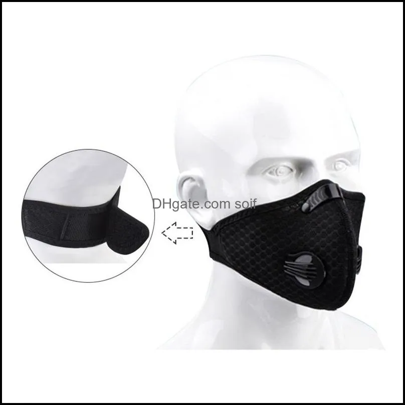 Adjustable Faces Mask With Valve Rich Colors Filters Face Masks Ventilation Mascarilla Comfortable Anti Fogging Waterproof Trial Order 5