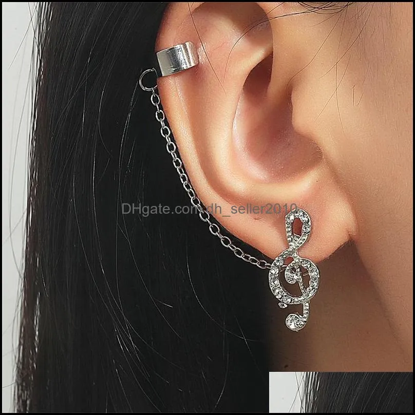 Fashion Jewelry Single Piece Ear Clip Retro Metal Hole-free Stud Earring Tassel Long Chain Geometric Earrings 3834 Q2