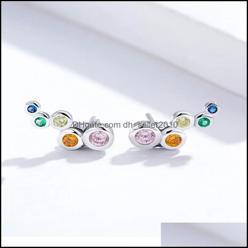 Woman Fashion Earrings Geometric Element 925 Sterling Silver Jewelry Engagement Party Gift Long Shiny Zircon Earring New 727 Z2