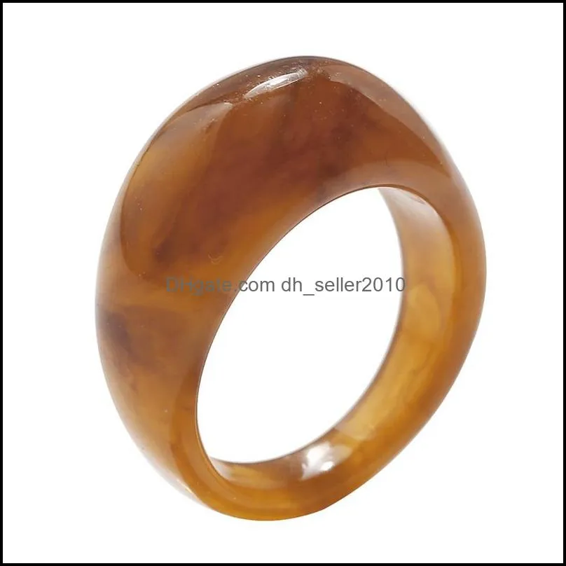 INS Style New Colorful Irregular Acrylic Marble Pattern Acetate Ring Resin Tortoise Rings for Women Girls Jewelry 2021 2151 Q2