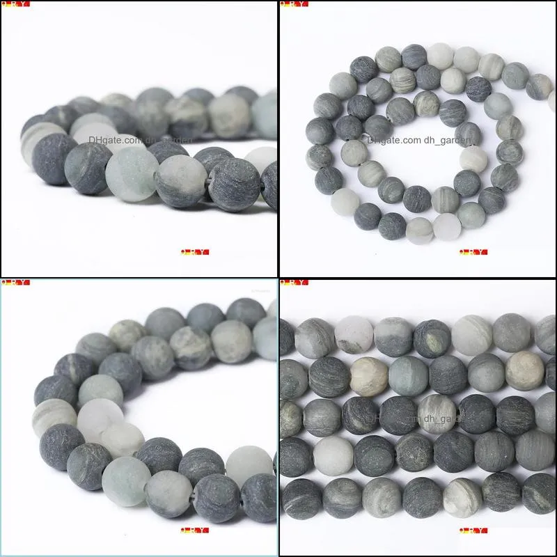 see pic Natural Stone Matte Green Moss Grass Agates Round Loose Beads 15`` Strand 6 8 10 12 MM For Jewelry Making DIY Bracelet Wholesa