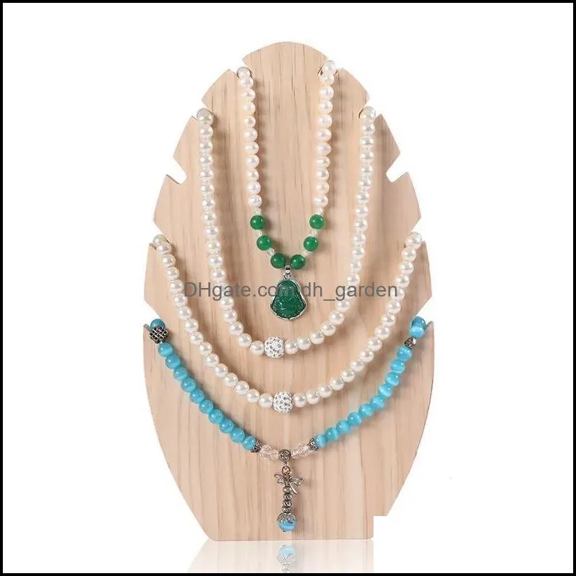 Jewelry Pouches Bags Necklace Wood Display Stand Storage Holder Organizer Bracket Activity Store Decor Brit22