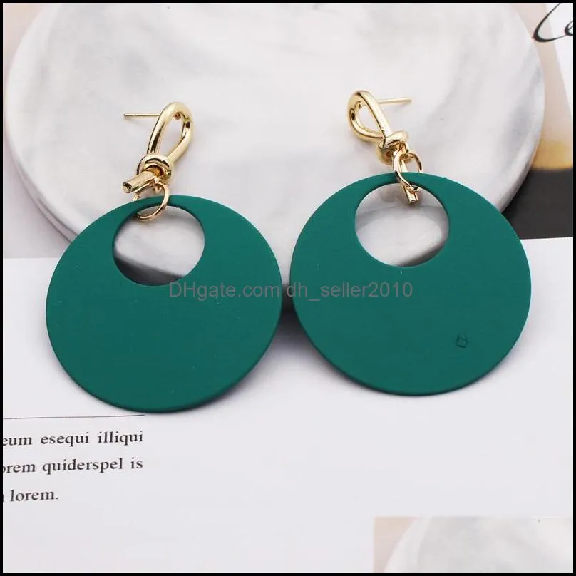 European and American net red metal paint Circle Stud female round face thin summer Earrings 520 Z2