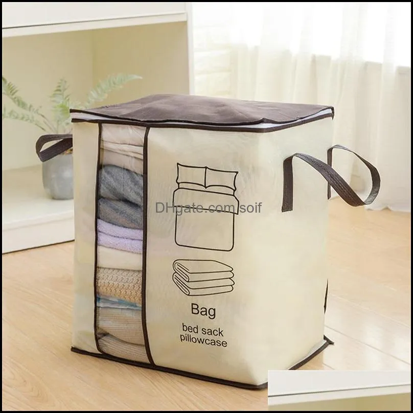 Binaural Storage Bag Non Woven Fabric Portable Clothing Quilt Storage Bag Vertical Plate Thickening Sack 4 6cm O2