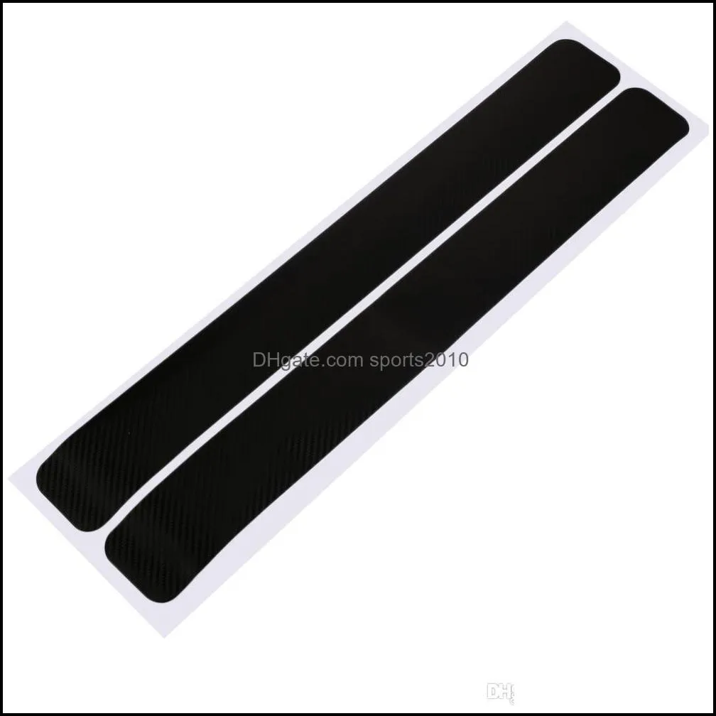 4pc black car door plate stickers carbon fiber look car sticker sill scuff cover anti scratch decal universal for all car