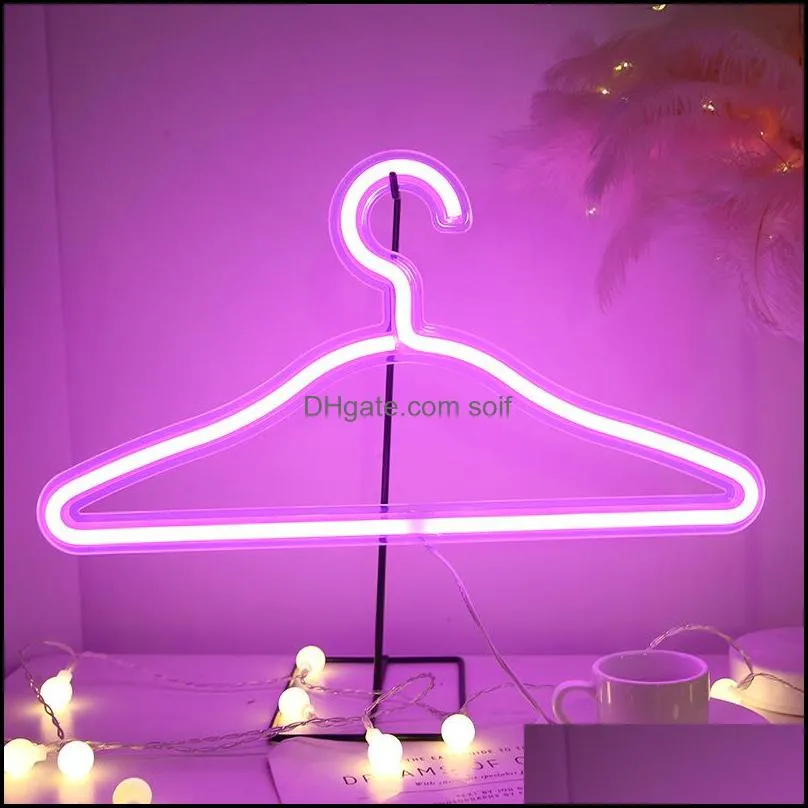 Creative Led clothes hanger neon light Clothes Hangers ins lamp proposal romantic wedding dress decorative clothes-rack 116 p2