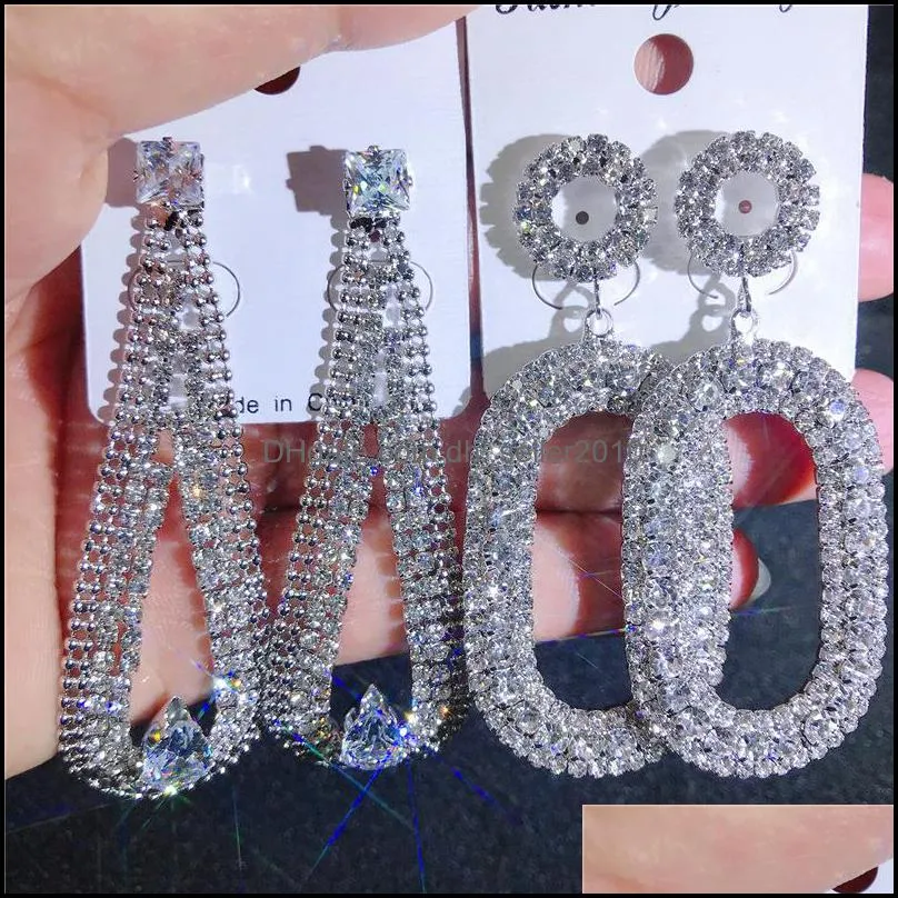Mix Long Tassel Drop Dangle Earrings Rhinestone Inlaid Claw Chain Earring Women Jewelry Statement Earrings 7 3rc G2B