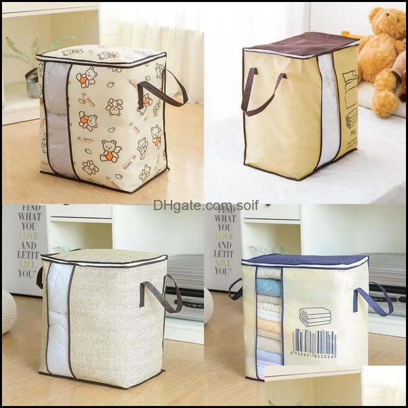 Binaural Storage Bag Non Woven Fabric Portable Clothing Quilt Storage Bag Vertical Plate Thickening Sack 4 6cm O2