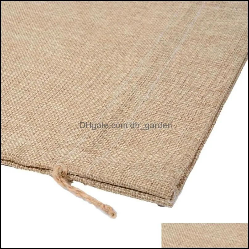 Jewelry Pouches 50Pcs/lot Vintage Natural Burlap 25x35cm Big Bag Gift Candy Bags Wedding Party Decoration Favor Pouch Jute Rice