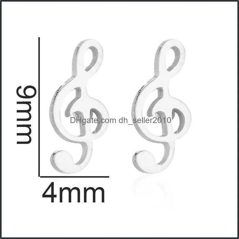 Mini Music Earrings Stainless Steel Lovely Small Ear Studs for Women Charm Musical Note Earring Jewelry gift Brincos Mujer