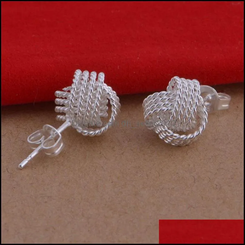 Stud tennis sterling silver plate jewelry earring for women WE013,fashion 925 silver eaarings76 Q2