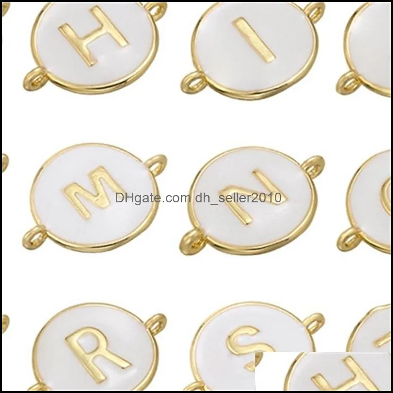 13x18mm white brass 26 letters jewelry connector for women bracelet necklace handmade jewelry accessories