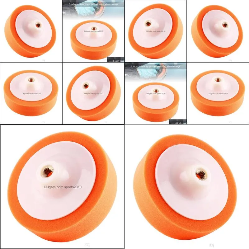 1pc 6 150mm car polishing pads sponge polishing buffing waxing pad wheel for car buffer orange kit hot