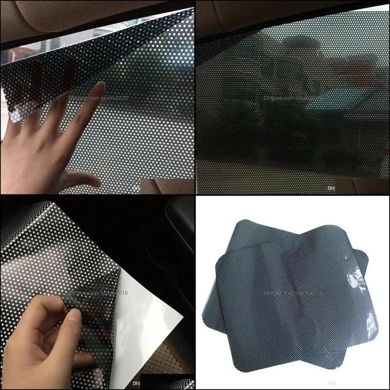 2pcs 38cm x 42cm car auto accessories curtain windshield pvc sticker sun shade uv protection side window film