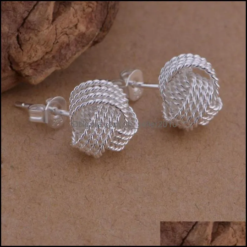 Stud tennis sterling silver plate jewelry earring for women WE013,fashion 925 silver eaarings76 Q2