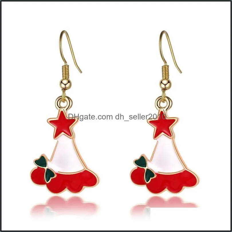 Christmas Women Alloy Earrings Jewellery Crystal Rhinestone Santa Claus Deer Cane Lady Fashion Dangle Eardrop 3 5md J2B