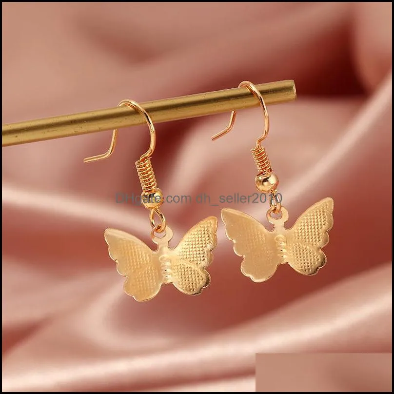 10pairs new Women Dangle Earrings Fashion Color Acrylic Butterfly Animal Sweet Colorful Stud Earrings Girls Jewelry 63 T2