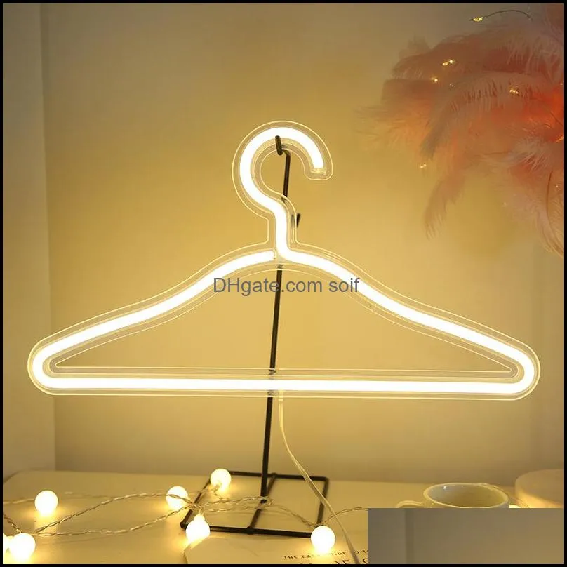 Creative Led clothes hanger neon light Clothes Hangers ins lamp proposal romantic wedding dress decorative clothes-rack 116 p2