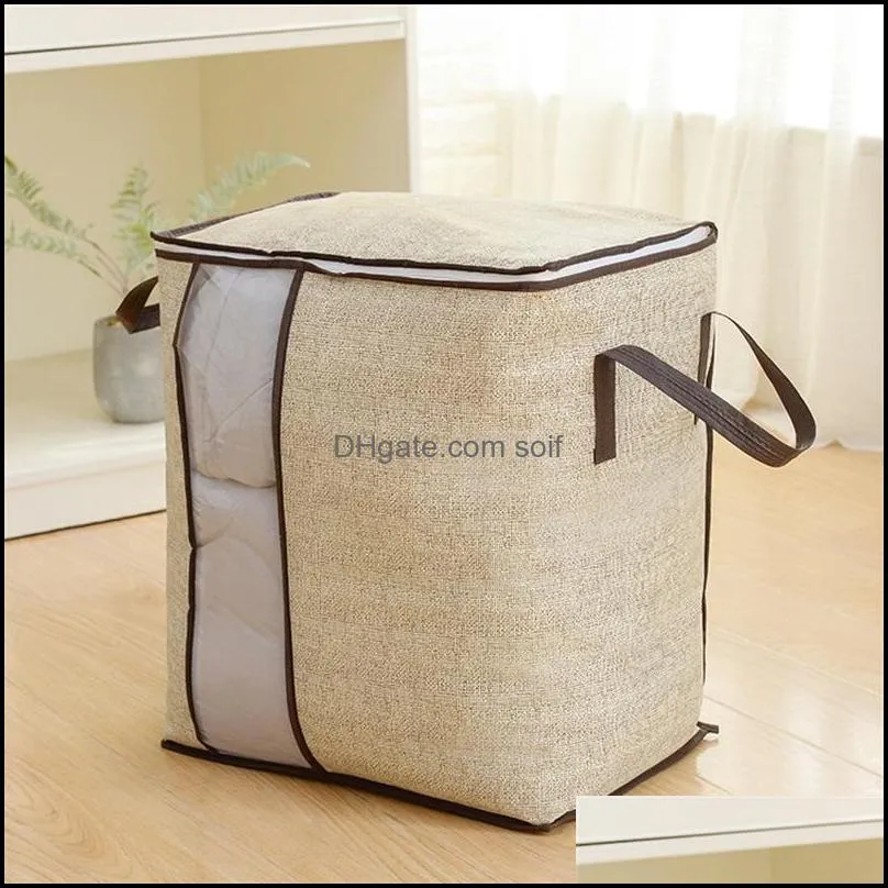 Binaural Storage Bag Non Woven Fabric Portable Clothing Quilt Storage Bag Vertical Plate Thickening Sack 4 6cm O2