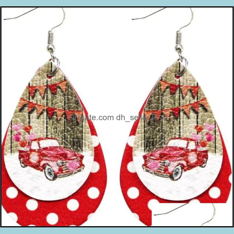 Check Automobile Pattern Earrings Jewelry Drop Shaped Women Leather Fashion Dangle Earring Alloy Eardrop Christmas 1 9dh J2B