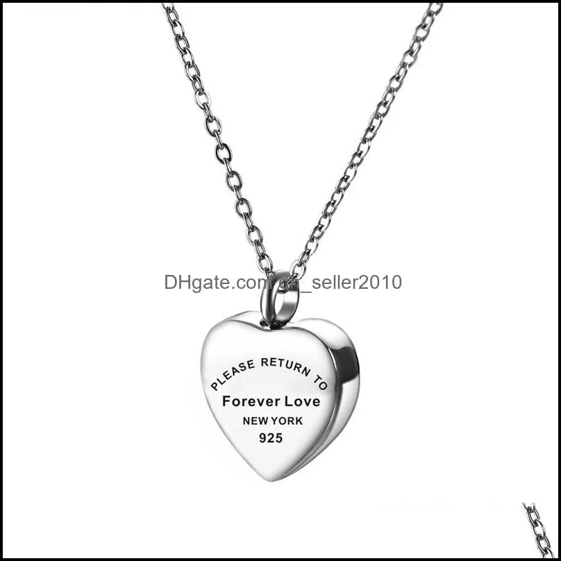 heart memory necklace for women please return to forever love stainless steel necklace ashes urn jewelry