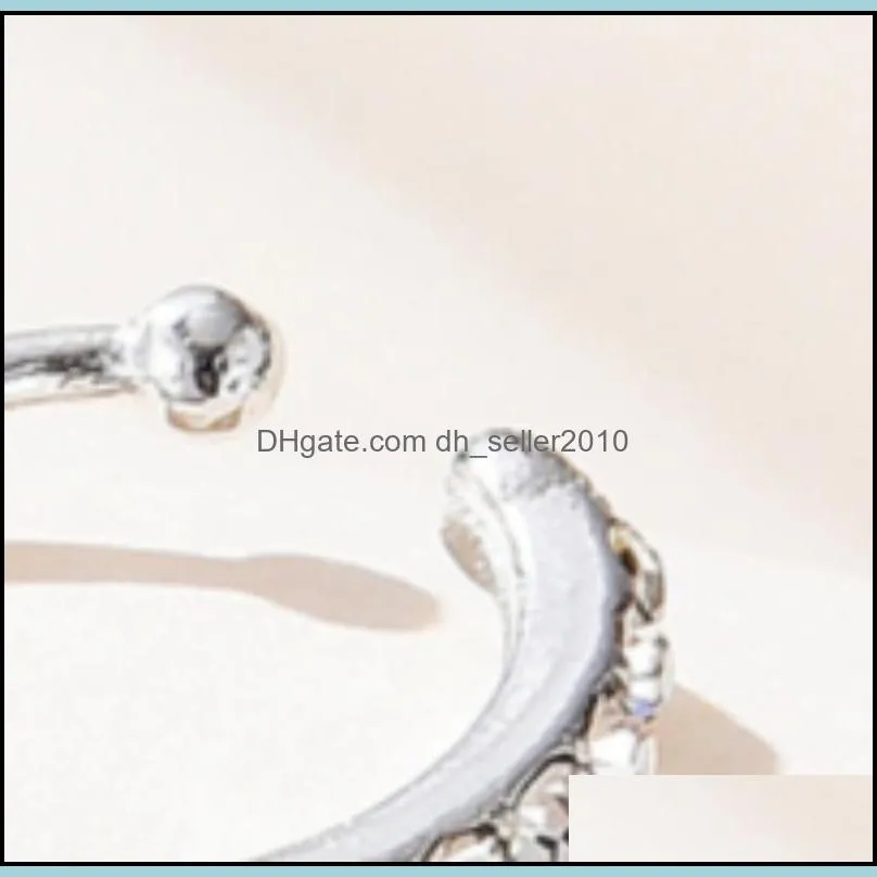 1PC Tiny Ear Cuff, Dainty Conch Huggie CZ Non Pierced Diamond Nose Ring Fashion Jewelry Women Gift 1158 T2