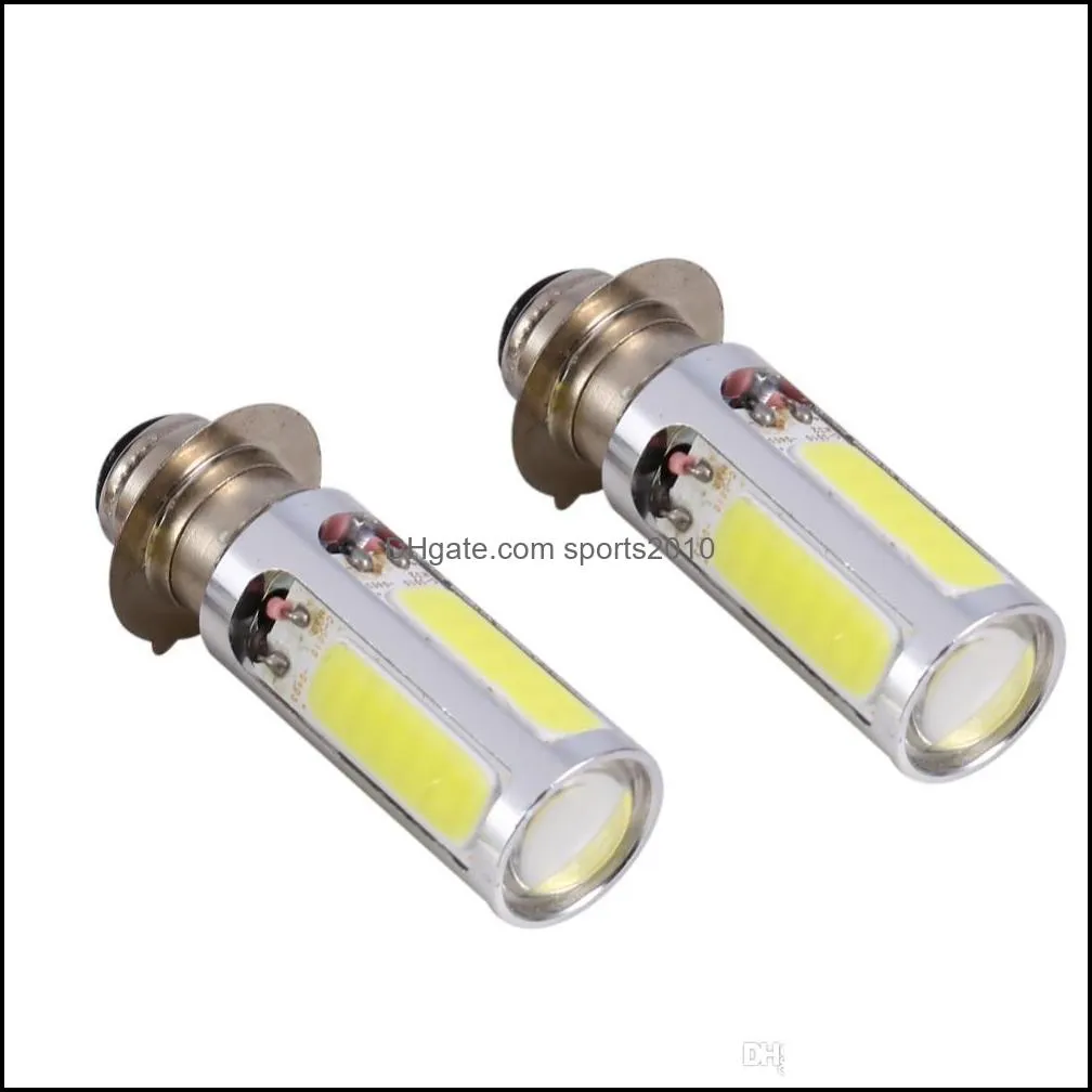 1pair 6000k motorcycle lighting white h6m cob led motor bike/atv headlight fog light bulb px15d p15d251