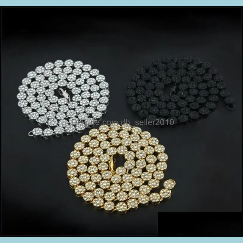 MEN 1 ROW Cluster Chain ICED OUT YELLOW GOLD PLATED HIP HOP BLING CZ CHAINs NECKLACE JEWELRY