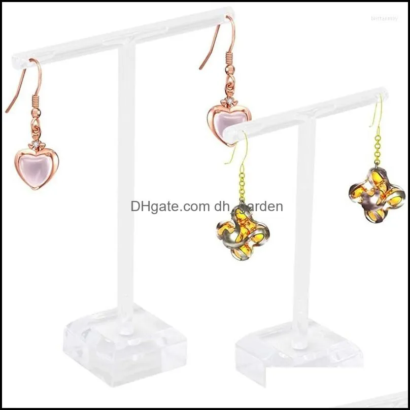 Jewelry Pouches 2Pcs Acrylic Earring Holders T-Bar Display Stand Tree Necklace Earrings Bracelet Holder