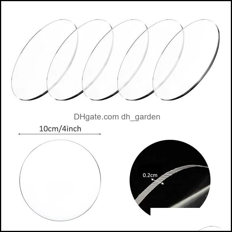 Jewelry Pouches Bags 16Pcs Acrylic Circle Blanks 4Inches Round Disc 0.08 Inch Thick Sheets Sign For Picture Frame Painting DIY Crafts