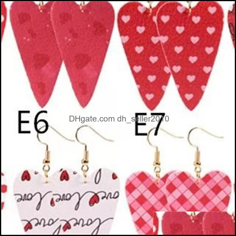 Love Heart Pendant Hollow Pu Leather Earrings New Dangle Earrings for women Valentine`s Day Gift Wholesale valentine earrings 1197 Q2