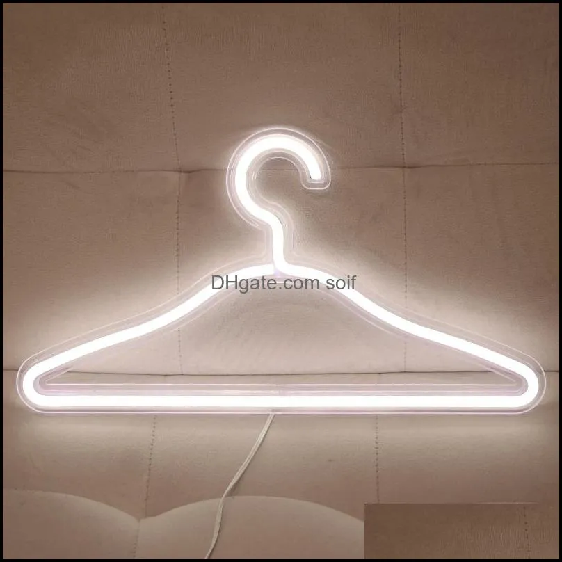 LED Clothes Racks The Neon Light Room Decorate Coloured Lights Originality Wedding Fix Up Coat Hangers Night Party 28hs Q2