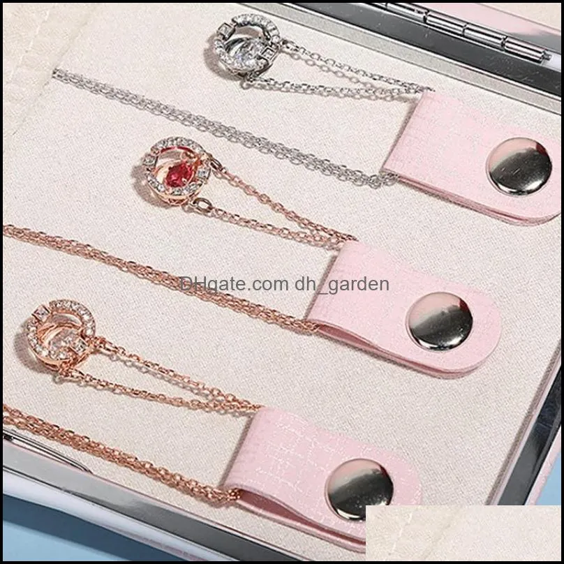 Jewelry Pouches Bags Travel Portable Mini Storage Box Snap Button Necklace Pendant Earrings Brit22