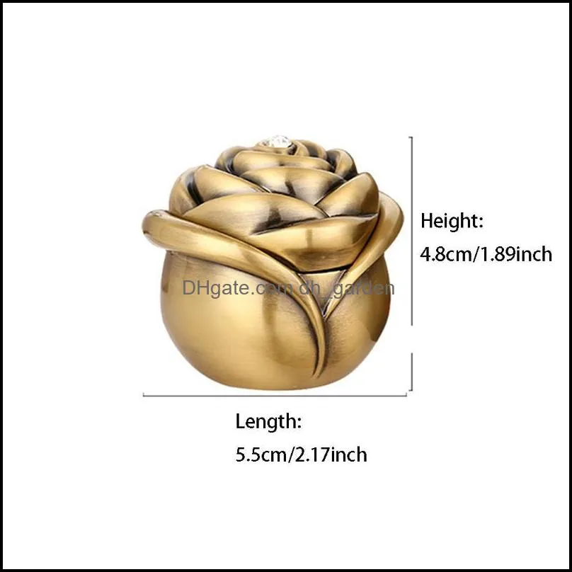 Jewelry Pouches Bags Vintage Rose Shape Ring Box Small Trinket Storage Holder Case For Rings Earrings Necklace Treasure Gift Girls Women