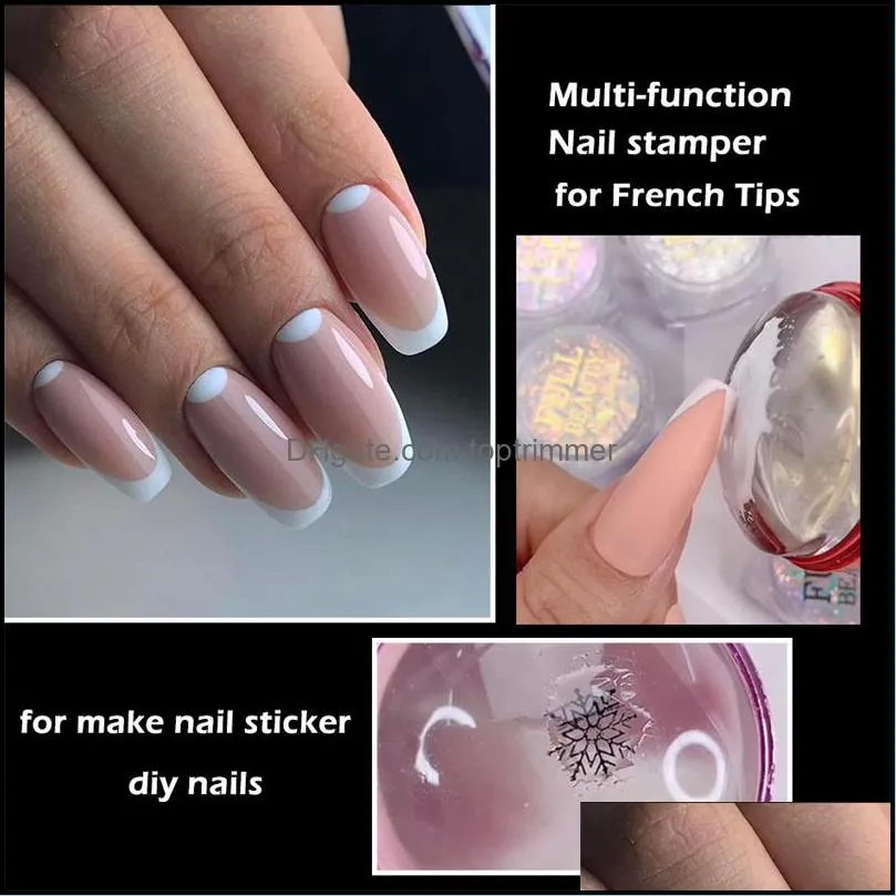 pure clear jelly silicone nail art stamper templates scraper transparent nails polish gel stamp stamping makeup tool