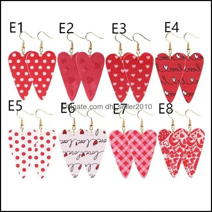 Love Heart Pendant Hollow Pu Leather Earrings New Dangle Earrings for women Valentine`s Day Gift Wholesale valentine earrings 1197 Q2