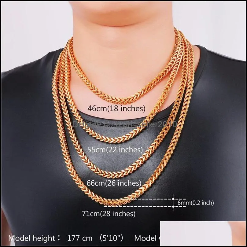 Collare Chain Necklace Men Stainless Steel Gold/Black Color Link Chain Wholesale Hippie Men Jewelry N2601 432 Q2